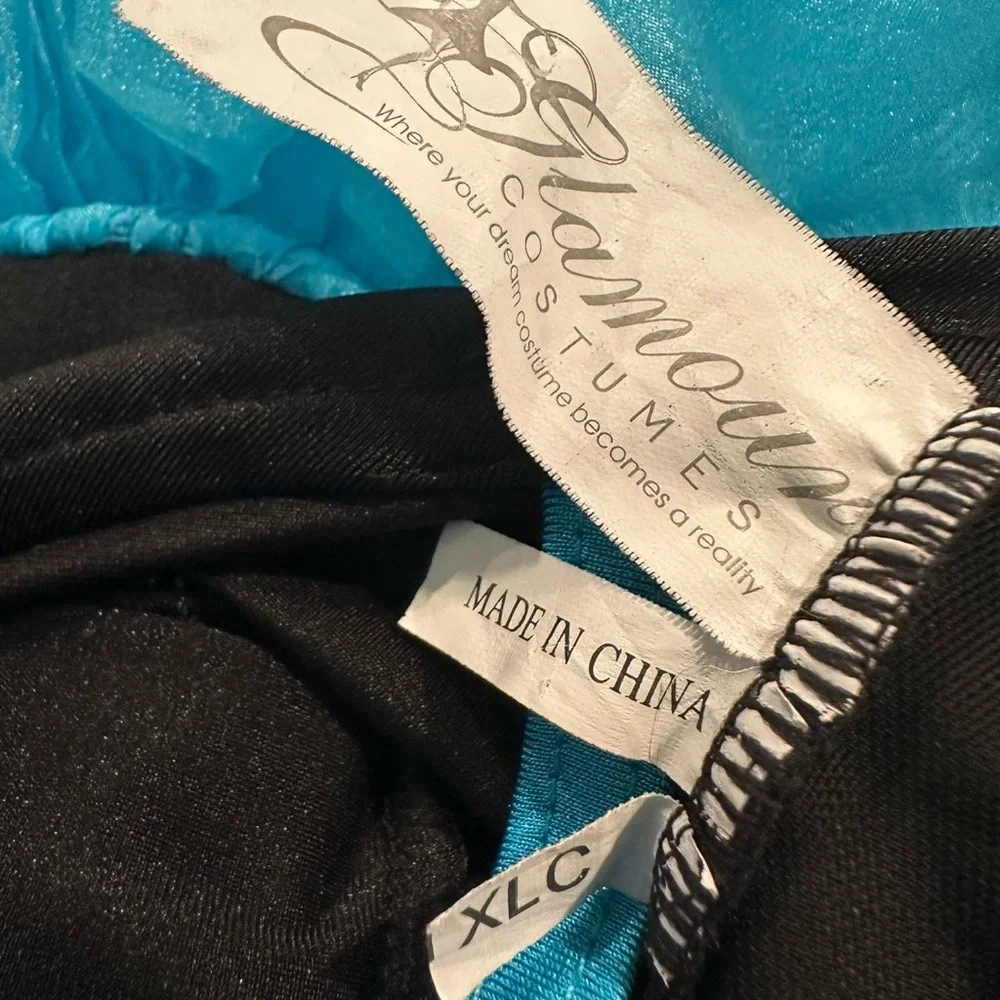 Blue Black Sequin Tulle Dance Costume Large Child